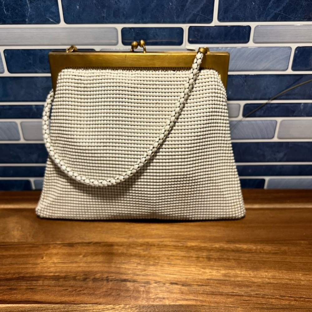 Whiting & Davis Beautiful Vintage Brass and Beaded Bag